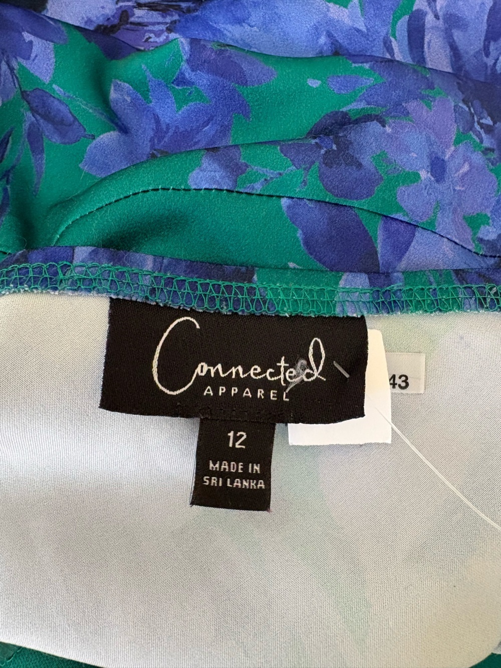 Connected apparel Green Blue Floral slip Dress Sz 12 Romantic Feminine fairycore - Picture 10 of 12
